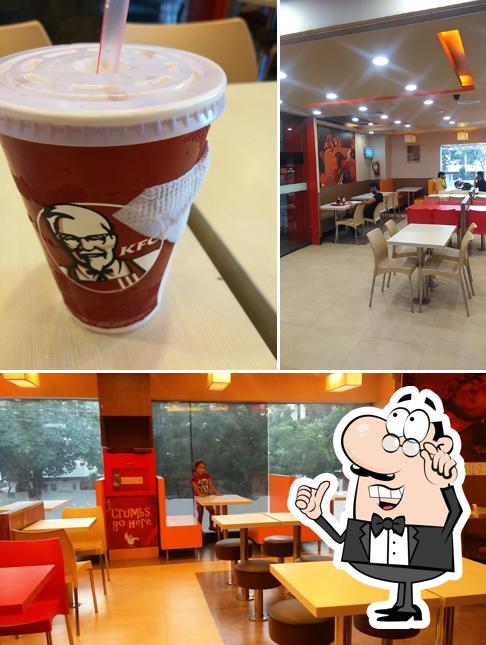 Among various things one can find interior and beverage at KFC