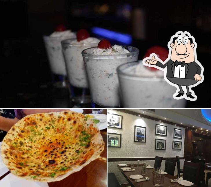 The picture of interior and food at Kwality Restaurant