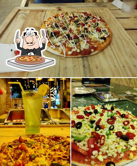 Order pizza at Hare Krishna Pizza and Momos