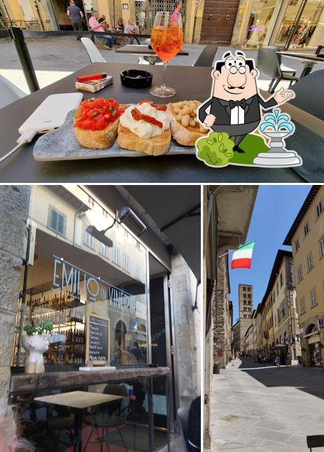 La esterno e cibo del ristorante