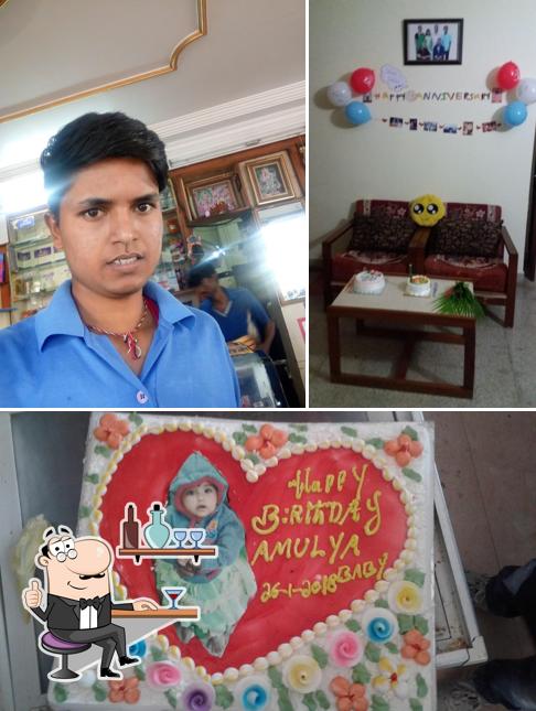 The photo of Sri Krishna Bakery’s interior and cake
