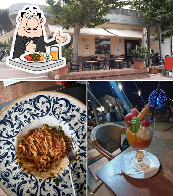 La cibo e esterno del ristorante