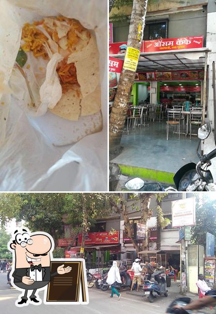 The restaurant's exterior and food