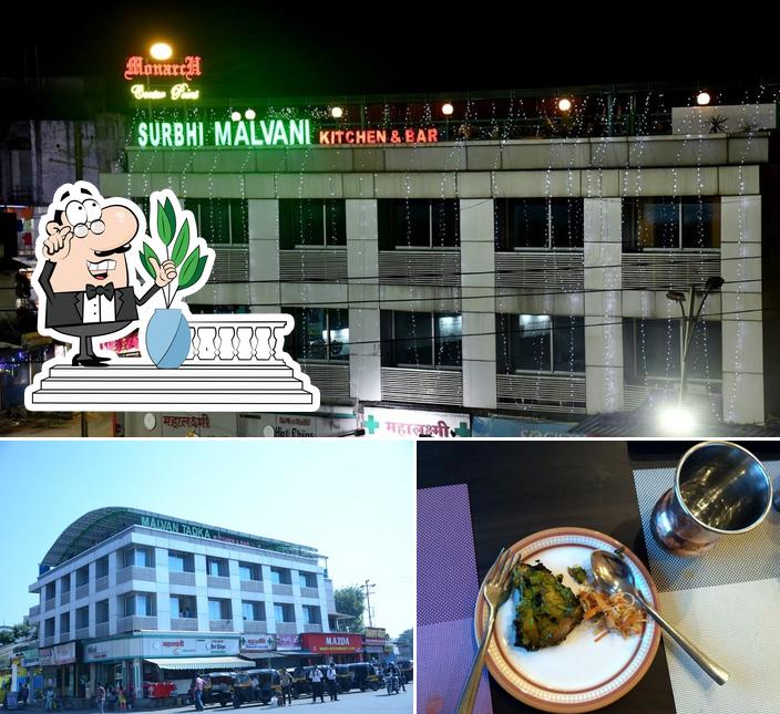 The restaurant's exterior and food