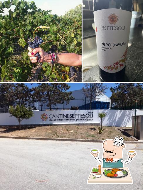 Tra le diverse cose da Wine Shop Cantine Settesoli si possono trovare la cibo e esterno