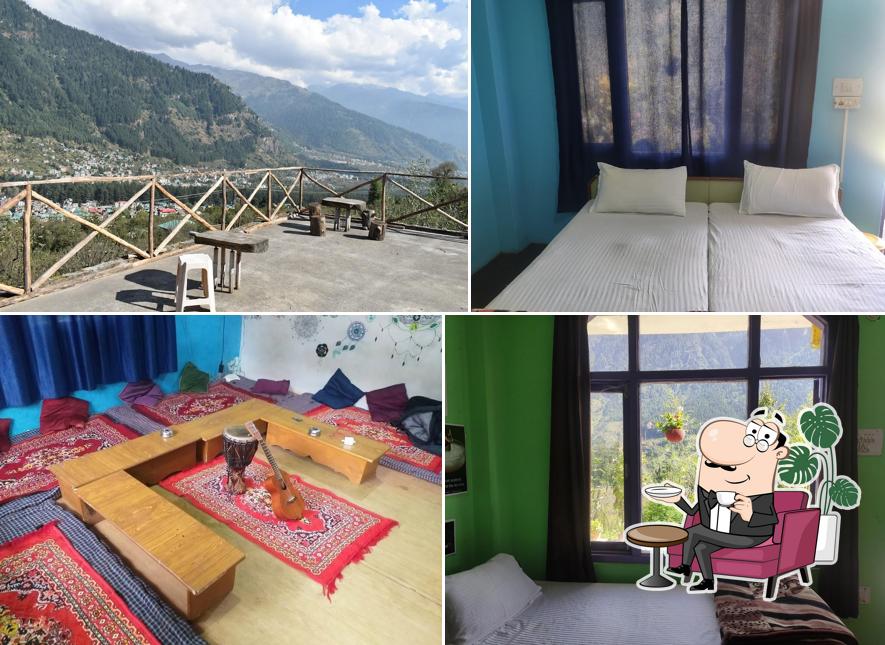 The interior of Nomadic Den hostel and Roof top cafe
