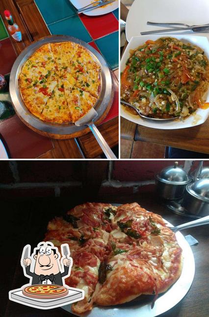 Pick pizza at Clock Tower Cafe