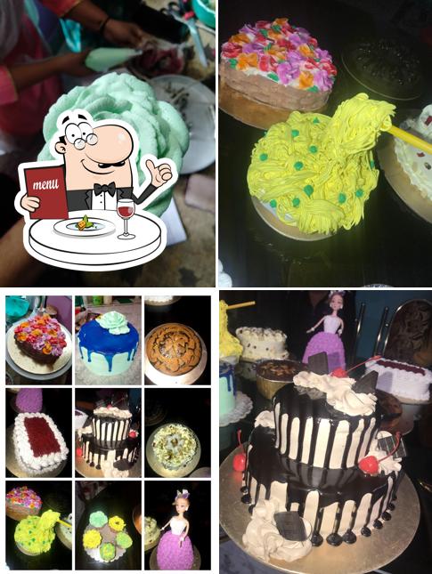 Food at Alisha's homemade cake