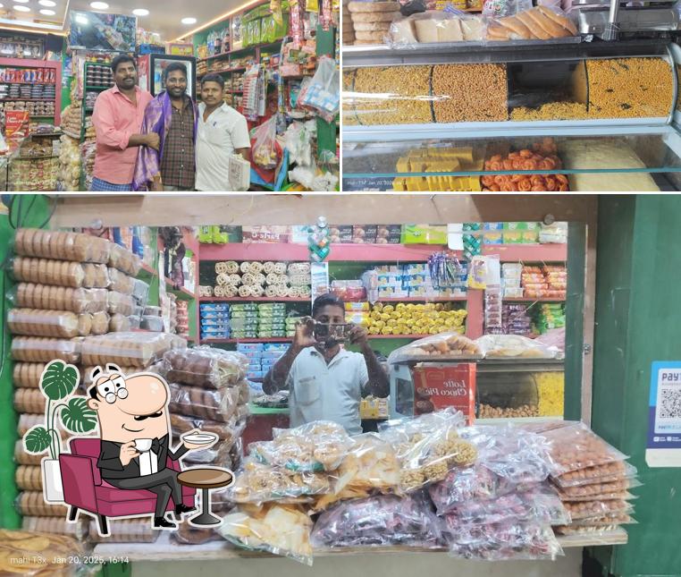Among various things one can find interior and food at SWETHA SWEET BAKERY