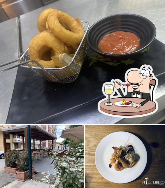 La cibo e esterno del ristorante