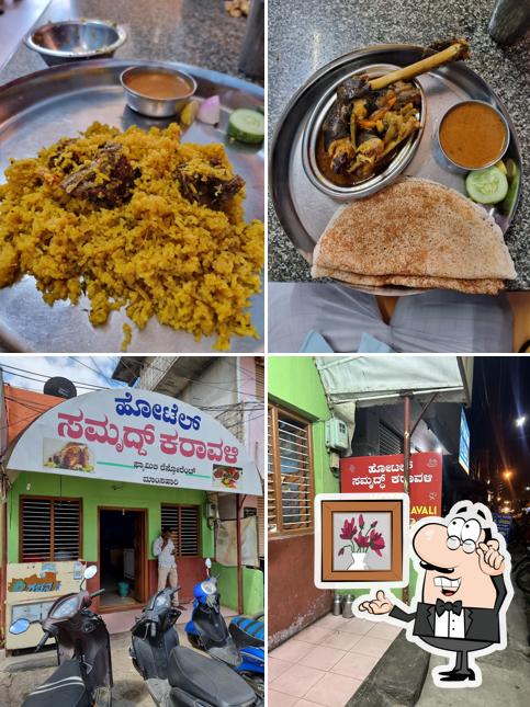 The picture of interior and food at Samrudh Karavali