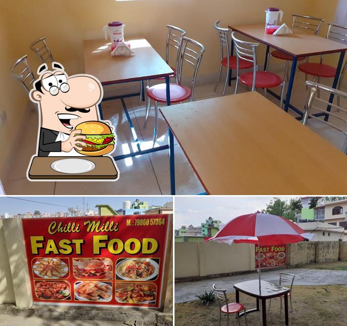 Get a burger at Chilli Milli Fast Food And Vegetarian Restaurant