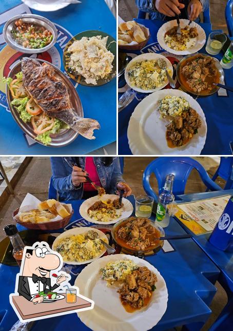 Dê uma olhada a ilustração ilustrando comida e interior a Buteco da Elma