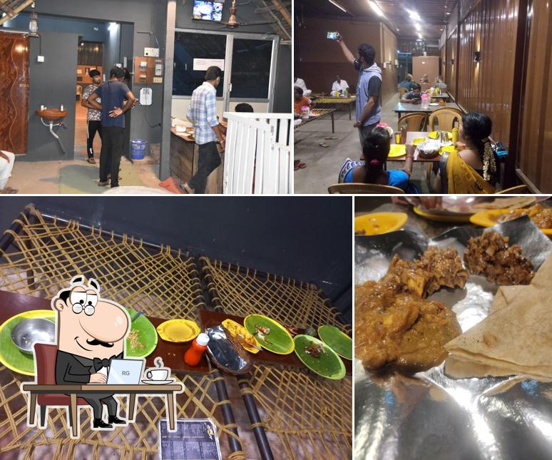 Among different things one can find interior and food at Kanchi Dhaba