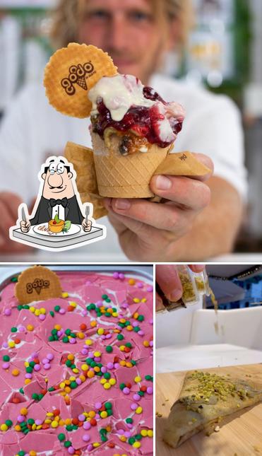 Platti al Gelateria Goodo di gusto