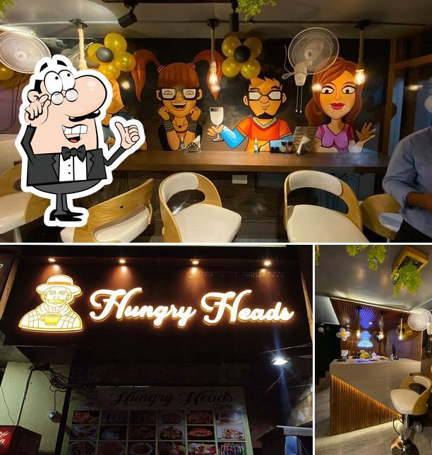 Among various things one can find interior and exterior at Hungry Heads cafe