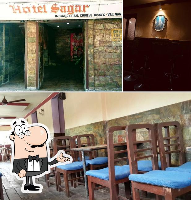 The interior of Hotel Udupi Sagar pure veg restaurant