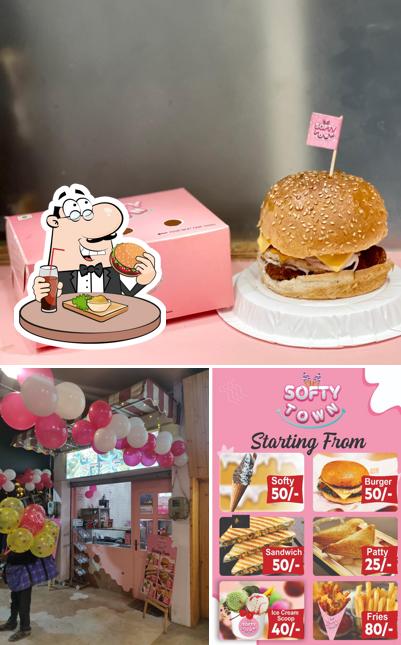 Order a burger at Softy Town