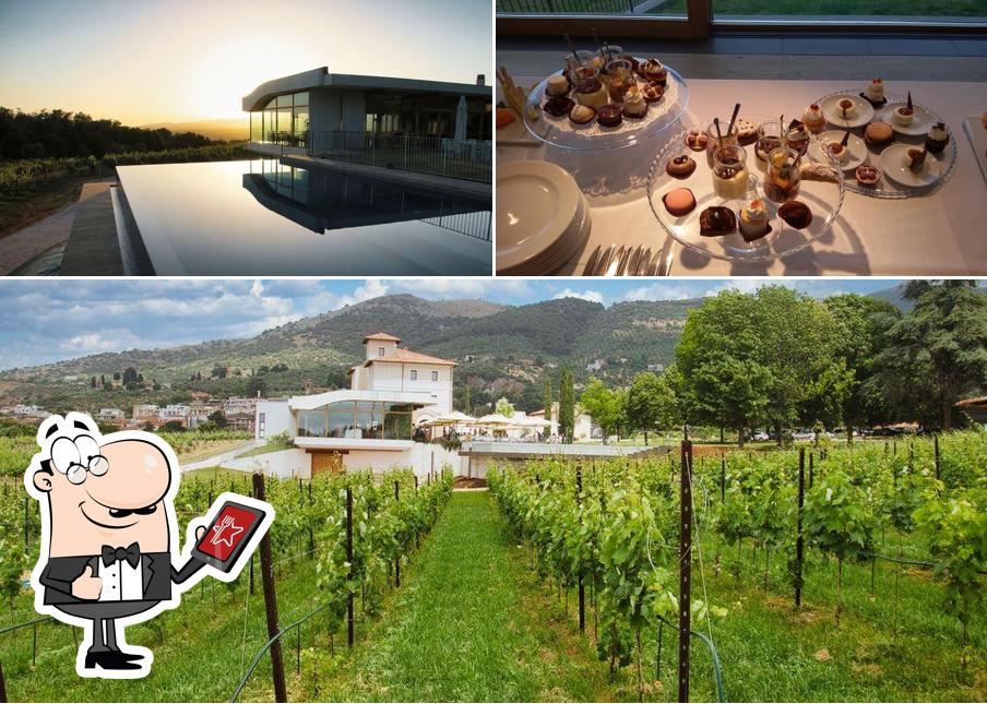 La esterno e cibo del ristorante