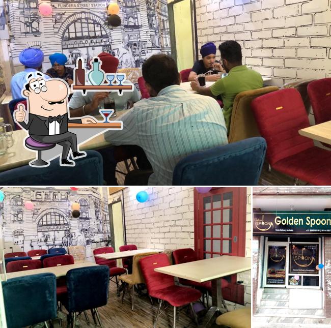 The restaurant's interior and burger