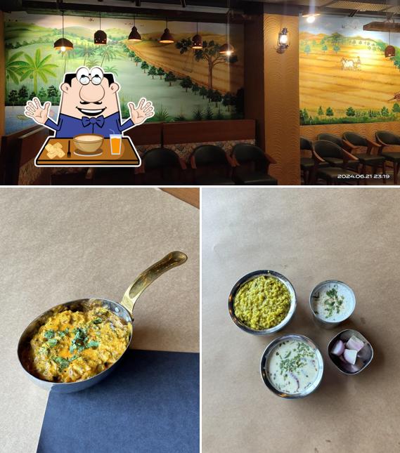 Take a look at the image showing food and interior at Jay Shree Khodiyar Kathiyawadi Restaurant & Banquets