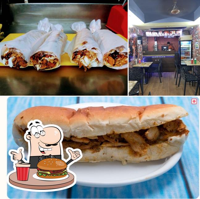 Try out a burger at Chicken Shawarma Hut