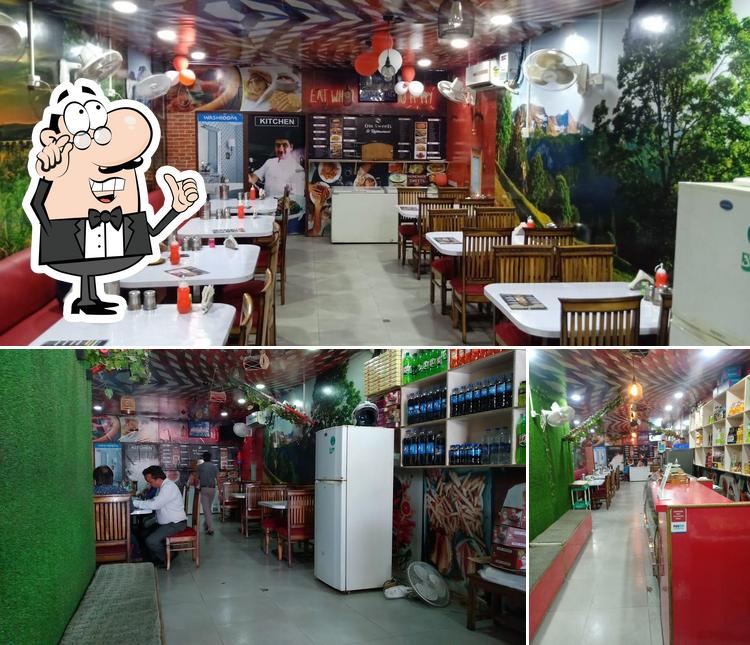 The interior of om sweets and restaurant