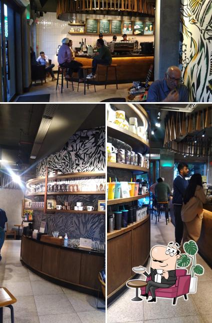 The interior of Starbucks