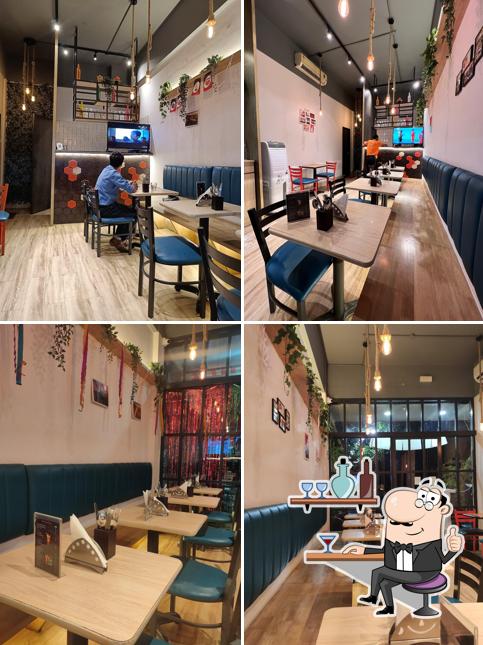 The interior of UNA Cafe