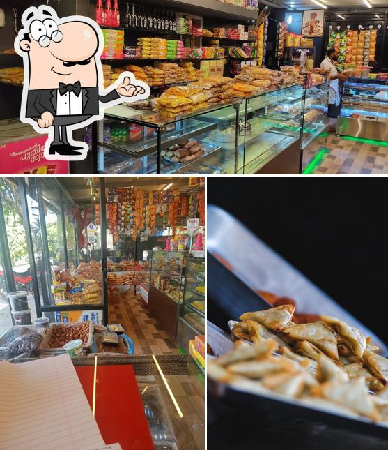 The restaurant's interior and food