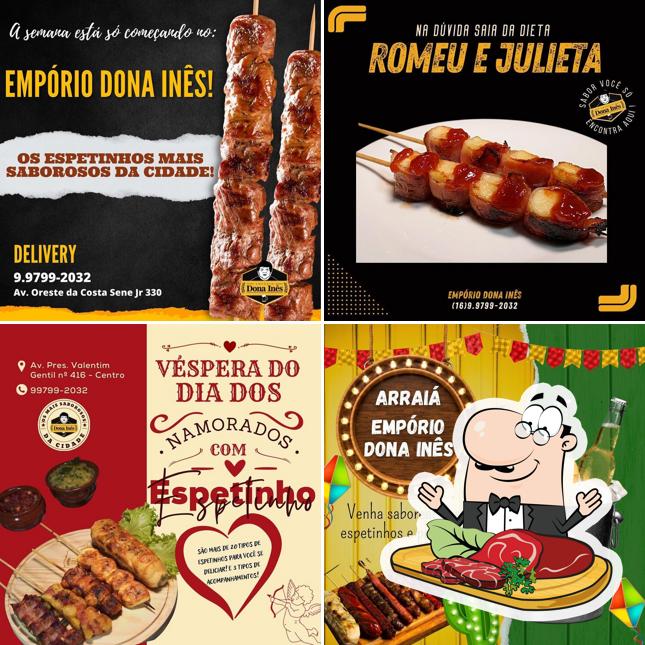 Escolha pratos de carne no Empório Dona Inês