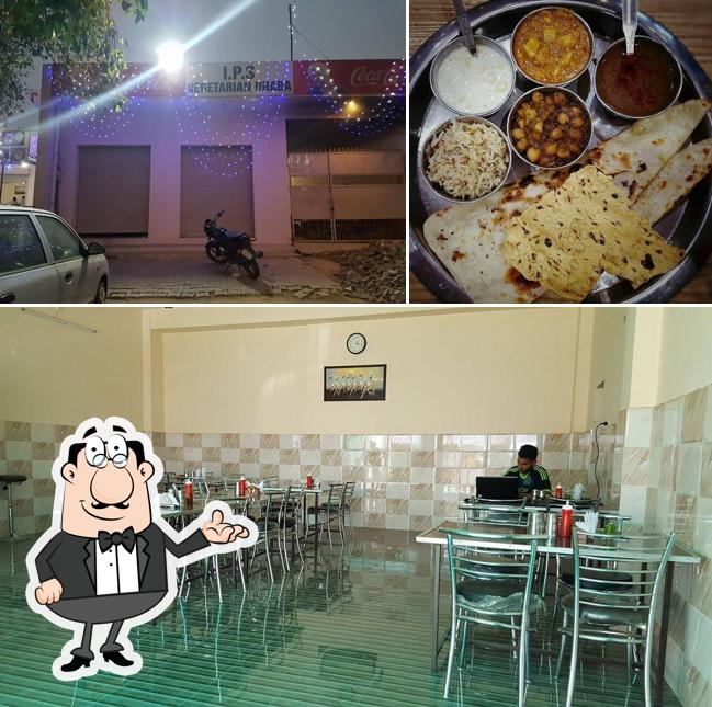 The image of interior and food at IPS Vegetarian Dhaba