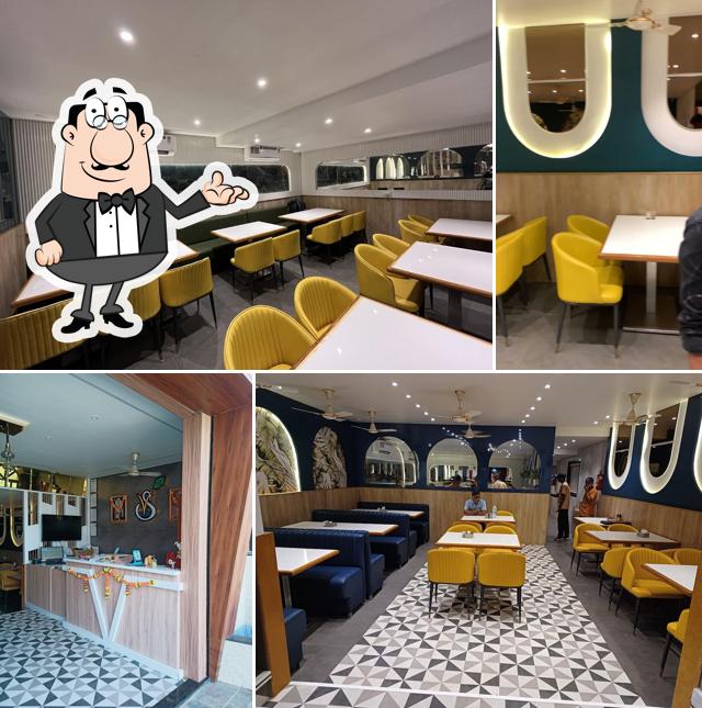 The interior of Vivan Sagar Pure Veg Restaurant