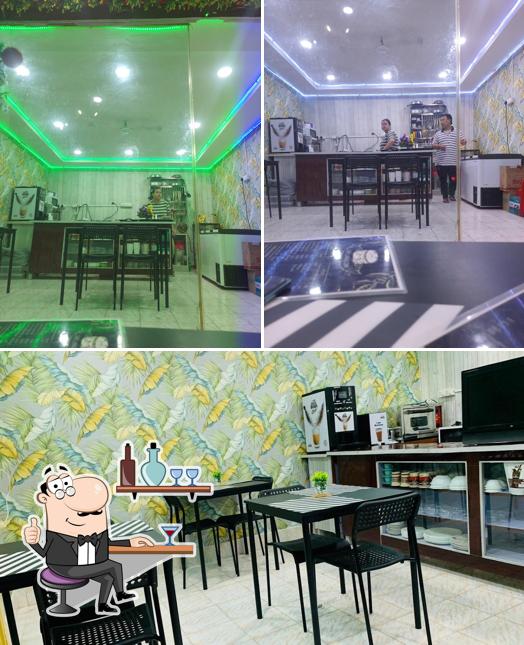 The interior of Cafe Langoljam