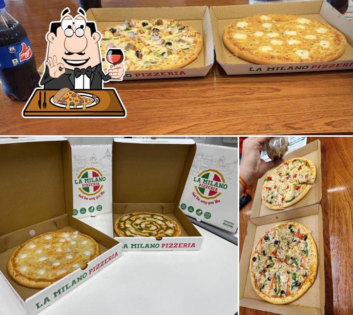 Pick pizza at La Milano Pizzeria