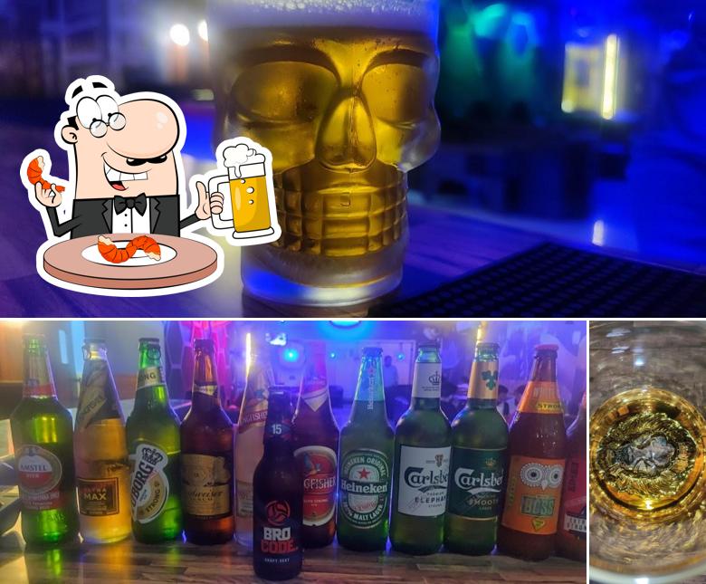 You can get a pint of light or dark beer
