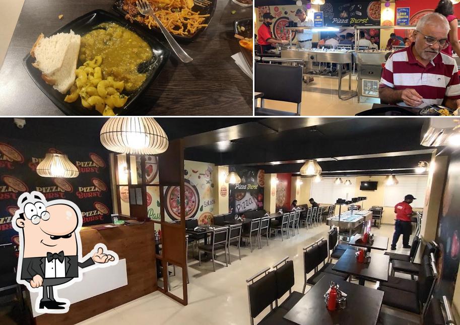 Check out the picture displaying interior and meat at Pizza Burst