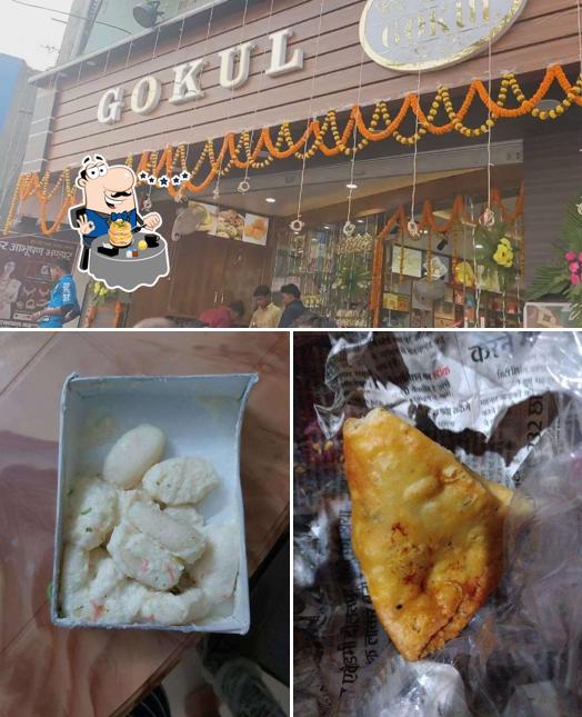 This is the photo showing food and interior at Gokul