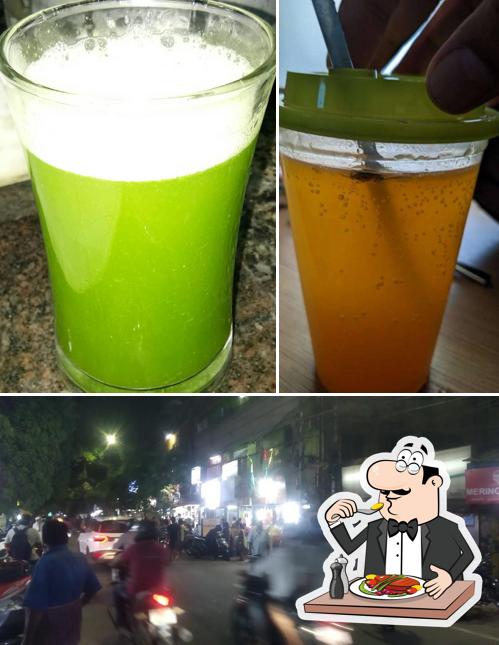 Check out the picture depicting food and exterior at Green Park