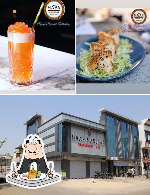 Check out the picture depicting food and exterior at Maan Manuhar Restro Bar Jodhpur