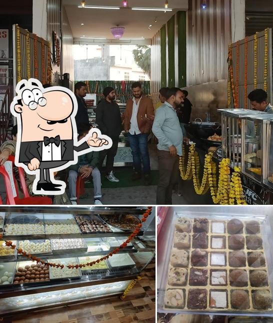 Take a look at the image depicting interior and food at JFC Sweets & Restaurant