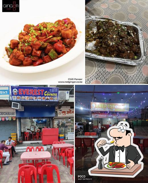 This is the picture depicting food and interior at Everest Chinese