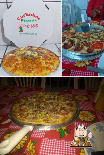 Escolha pizza no Carlinhos Pizzaria