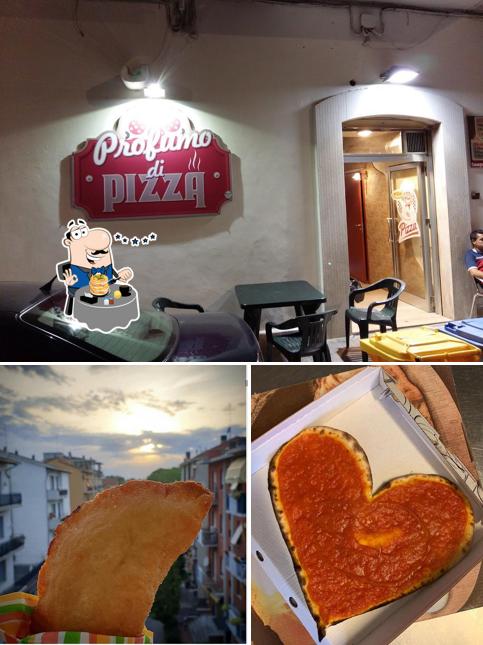 Questa è la immagine che mostra la cibo e interni di Profumo di Pizza