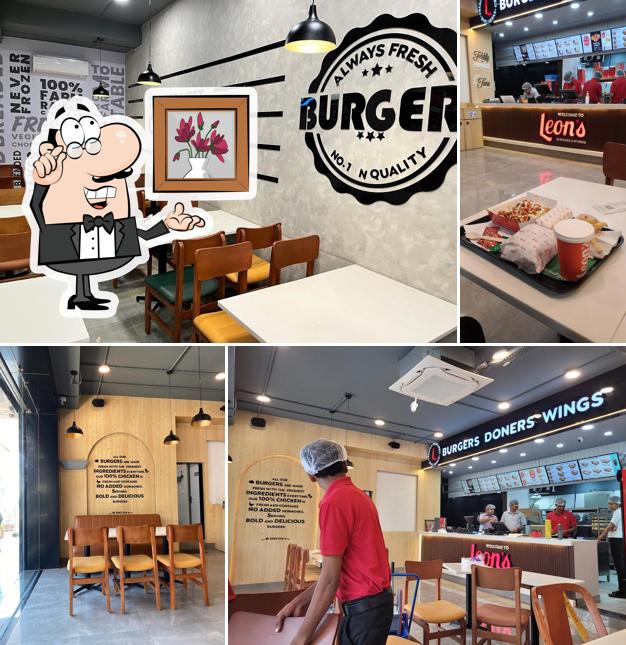 The interior of Leon's Burgers & Wings Nallagandla