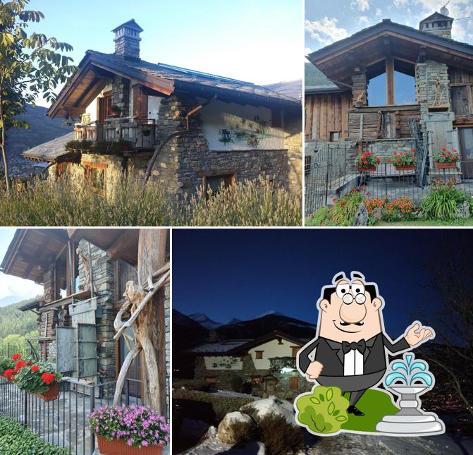 Puoi goderti l'aria fresca da seduto all'esterno di Mont Rosset