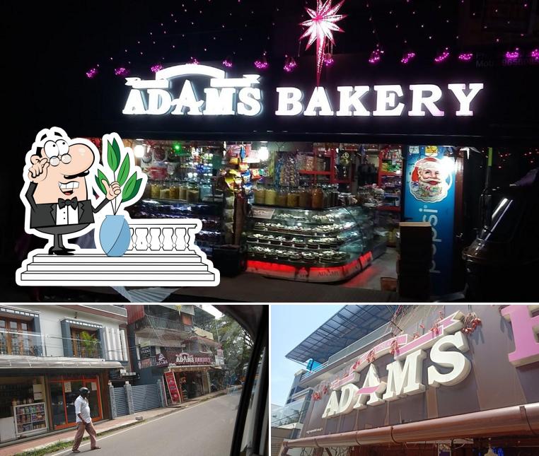 Among various things one can find exterior and food at Adam's Bakery