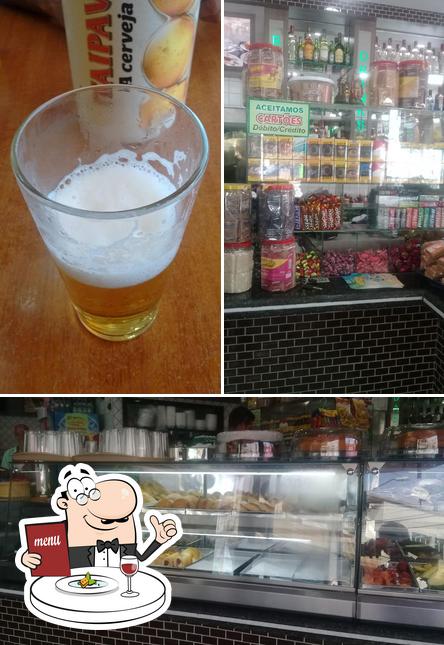 Confira a ilustração mostrando comida e cerveja no Barganha Bar Lanches