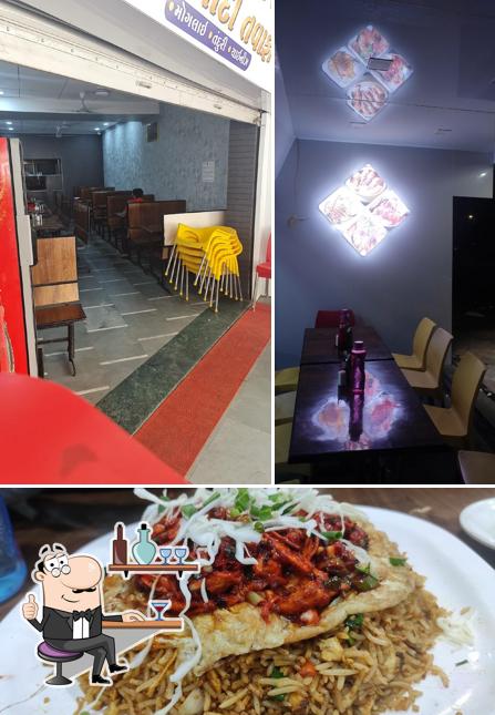 Among various things one can find interior and food at NAWAB Kitchen