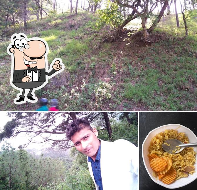 Take a look at the image displaying exterior and food at Pandey Jalpan Grah